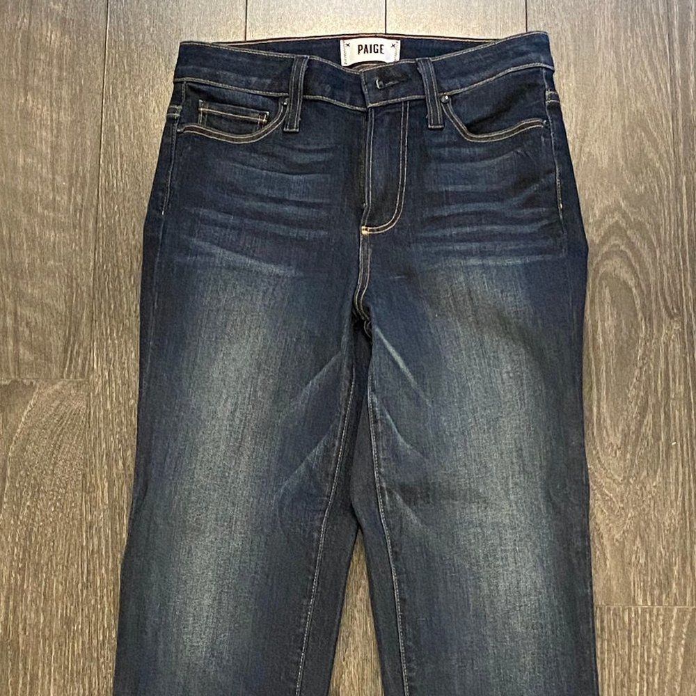 Paige Dark Denim Straight Leg Jeans